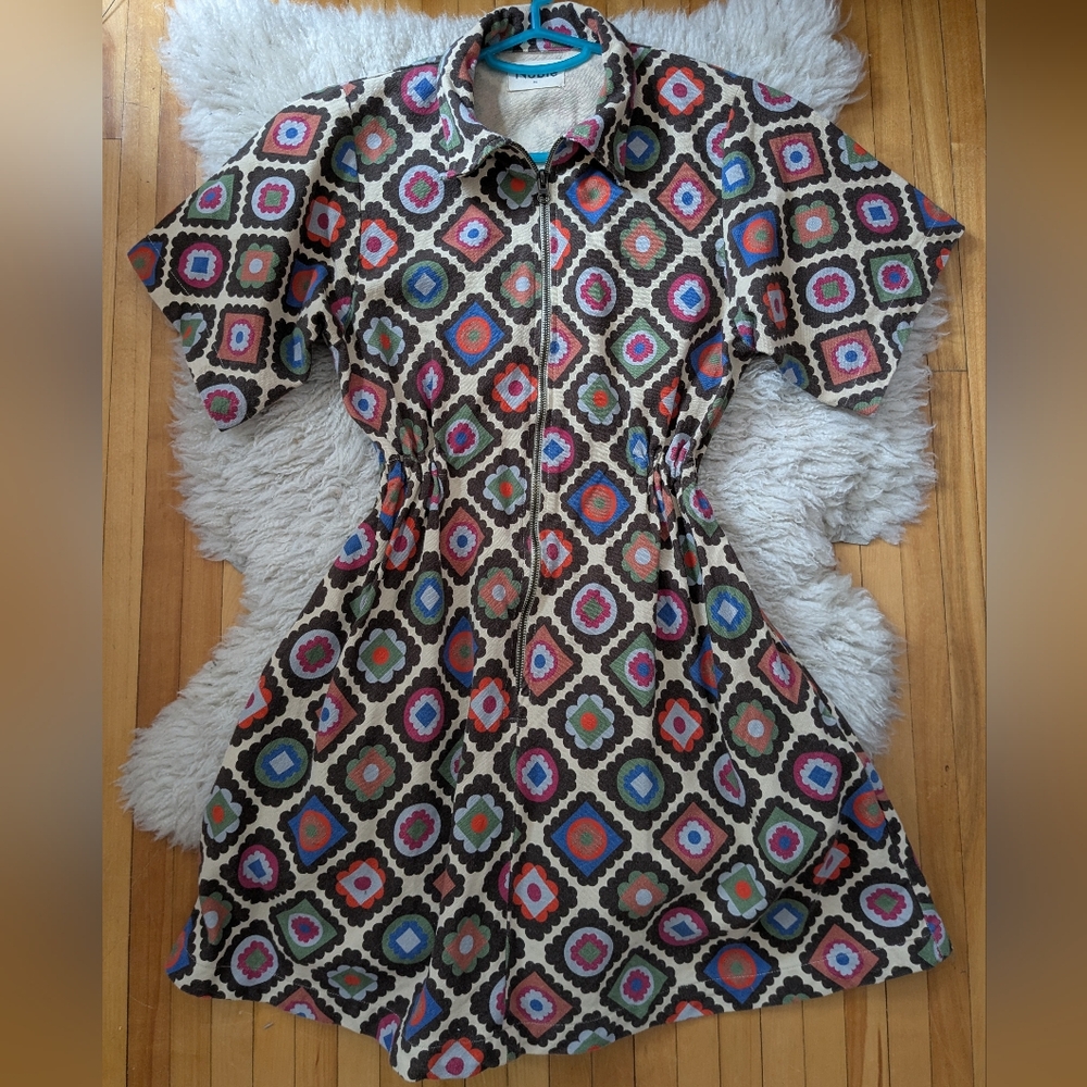 Noble Granny Print Utility Dress XS